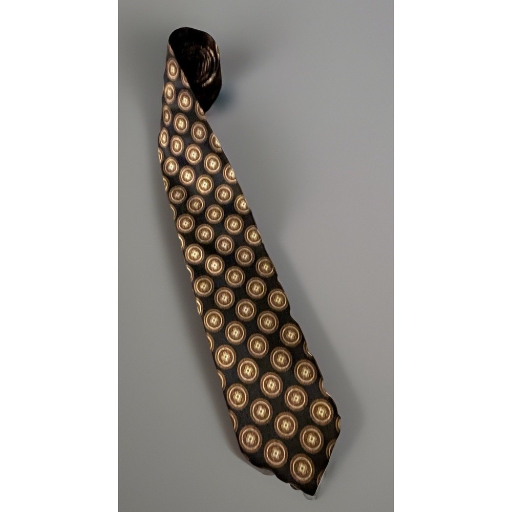 Jos A Bank Executive Collection Neckwear Tie Black Medallion AOP 100% Silk JBHS